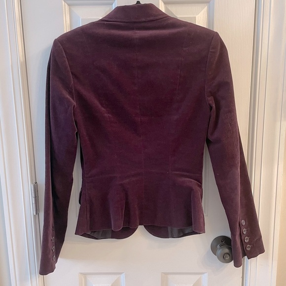 Hennes for H&M Skinny Wale Purple Corduroy Blazer Sz 4 - Picture 2 of 10